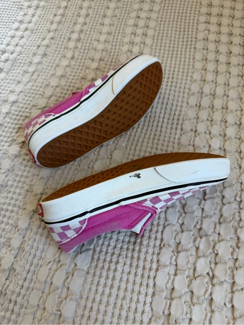 Vans Shoes Girls 13.5 Little Kids Pink Checker Slip On Sneakers Comfort Skate